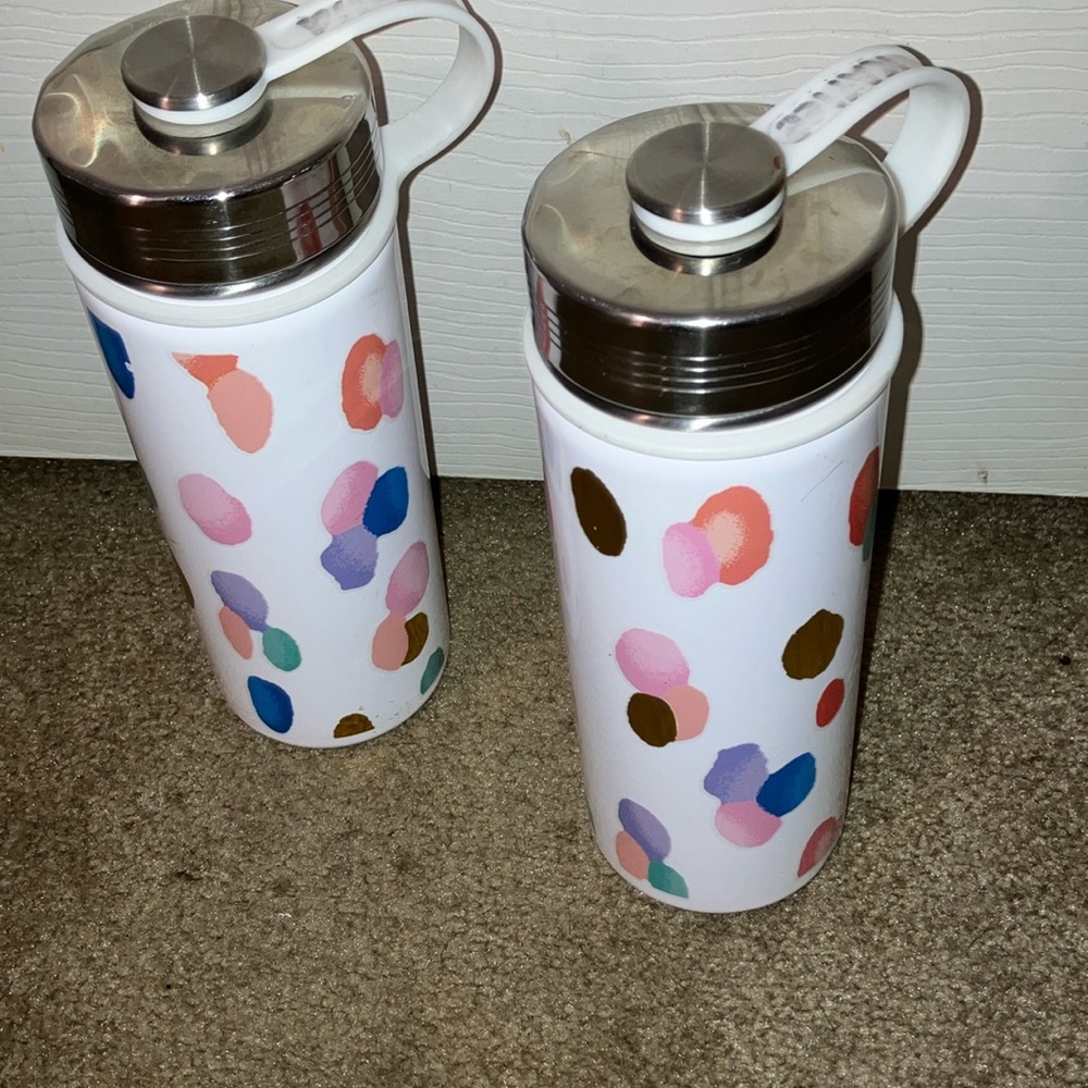 2 pottery barn teen stainlesss steel water cups